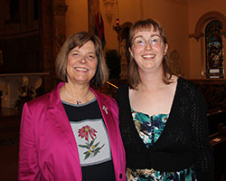 After professing her first vows as a Sister of Providence at Church of the Immaculate Conception in Saint Mary-of-the-Woods on June 29, Providence Sister Arrianne Whitaker, right, poses with Sisters of Providence Director of Novices Sister Janice Smith. (Submitted photo)