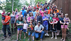 Teenagers and youth ministry leaders from St. Agnes Parish in Nashville and parishes in Terre Haute spent four days in late July assisting people in need in Brown County. (Photo by Carol Nathan)