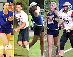 Pictured from left to right are high school athletes Maggie Schoening, Trent Reichley, Claire Williams, Natalie Boesing and Timmy Godsil. (Submited photos)